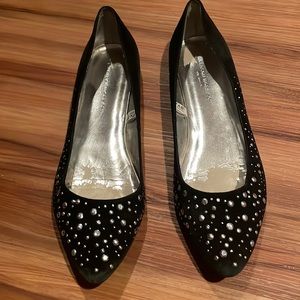Bejeweled black flats